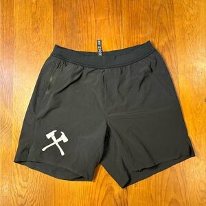 NWOT Ten Thousand Mens Workout Gym Interval Short 7in Lined Black Small Logo Axe